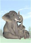 ELD30469 Lucky Comfort Elephant with Baby